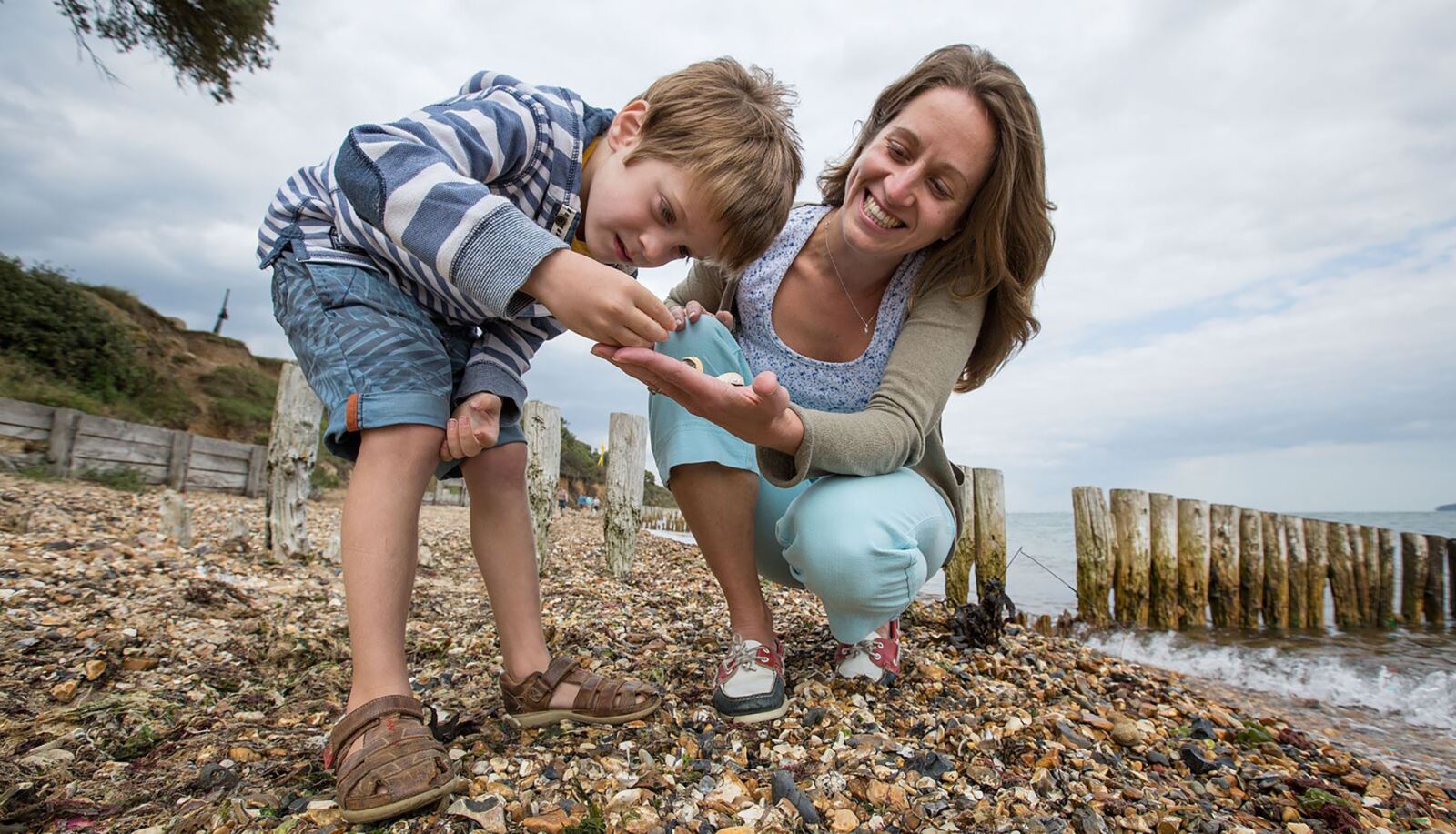 Crabbing at Lepe beach, Hampshire